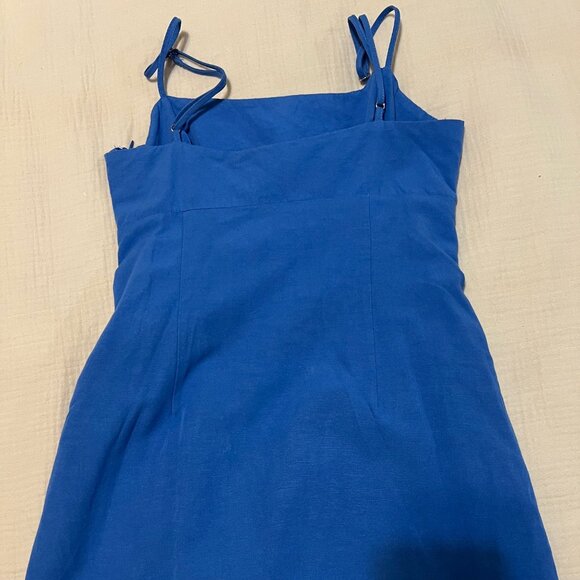 Zara Blue Linen-Blend Mini Romper - Picture 5 of 5